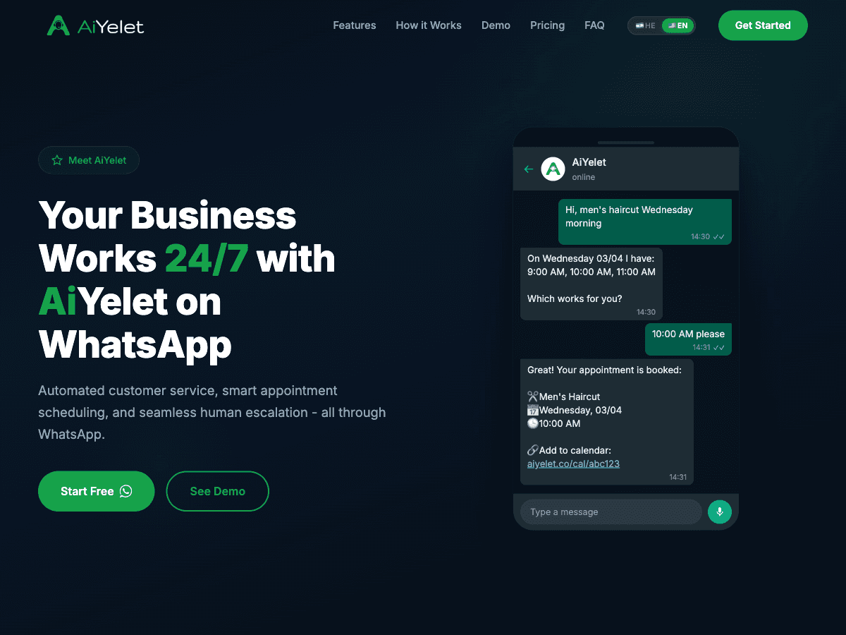 AiYelet - project preview